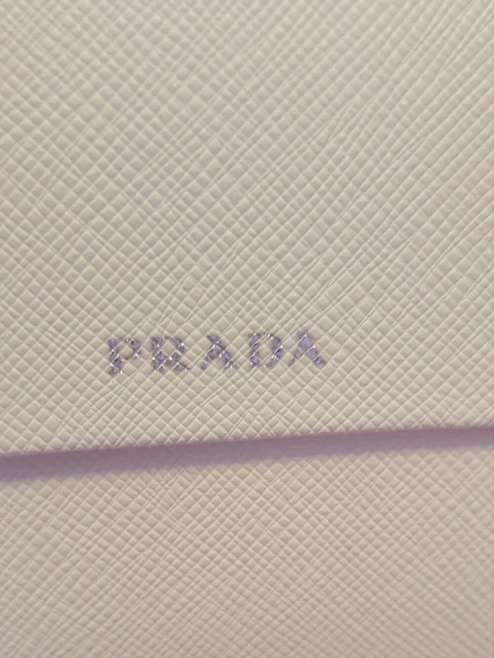 Prada Eyewear Case in Cream with Gold Logo